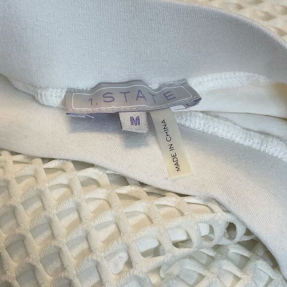 1.State White Fishnet Midi Pencil Skirt - Picture 7 of 10